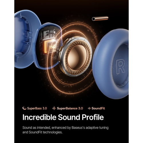 BASEUS INSPIRE XH1 WIRELESS NOISE CANCEL HEADPHONES BLUE MOD. A0203601 EAN 6953156212862