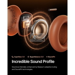 BASEUS INSPIRE XH1 WIRELESS NOISE CANCEL HEADPHONES CORAL MOD. A0203600 EAN 6953156212855