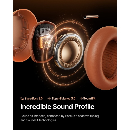 BASEUS INSPIRE XH1 WIRELESS NOISE CANCEL HEADPHONES CORAL MOD. A0203600 EAN 6953156212855