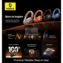 BASEUS INSPIRE XH1 WIRELESS NOISE CANCEL HEADPHONES WHITE MOD. A00085701233-00 EAN 6932172693046