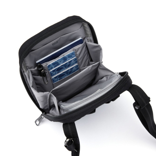 PACSAFE RFIDSAFE TECH CROSSBODY NERO MOD. 11060130 EAN 0688334008581