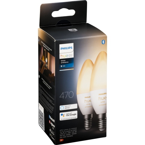 PHILIPS HUE LED LAMPAD. E14 KIT 2PZ. 5,2W 470LM WHITE AMBIANCE MOD. 35673300 EAN 8719514356733