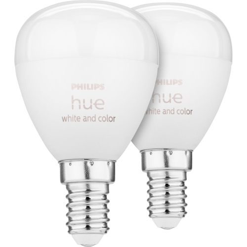 PHILIPS HUE LED LUSTER E14 2PZ. 5,1W 470LM WHITE COLOR AMB. BT MOD. 49128100 EAN 8719514491281