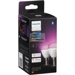 PHILIPS HUE LED LUSTER E14 2PZ. 5,1W 470LM WHITE COLOR AMB. BT MOD. 49128100 EAN 8719514491281