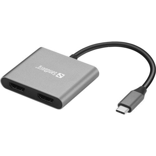 Sandberg Docking station USB-C, 2xHDMI+USB+PD Grigio (136-44) 100 W