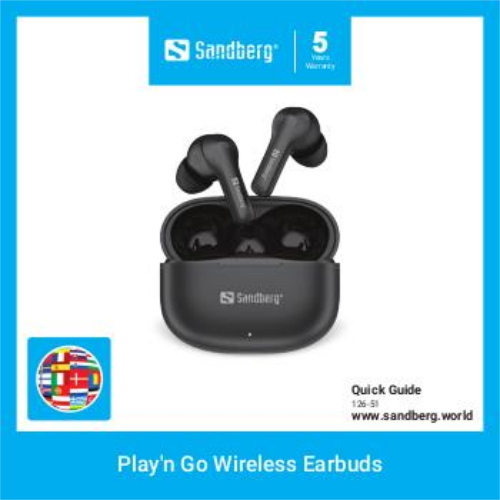Sandberg Auricolari Bluetooth Play'n Go nero (126-51)