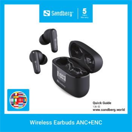 Sandberg Auricolari Bluetooth in-ear ANC+ENC nero (126-52)