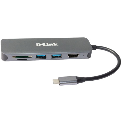 D-Link DUB-2327 Hub USB-C 6-in-1 HDMI/lettore di schede/porta di ricarica grigio