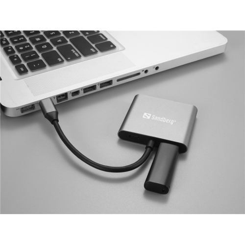 Sandberg Docking station USB-C, 2xHDMI+USB+PD Grigio (136-44) 100 W