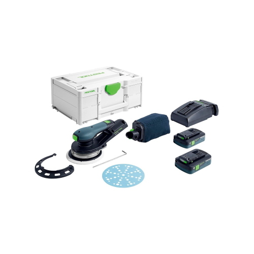 Levigatrice Roto-orbitale FESTOOL ETSC 2 150 I-Plus (2 x 4,0 Ah + TCL6 + Systainer SYS3 M 187)