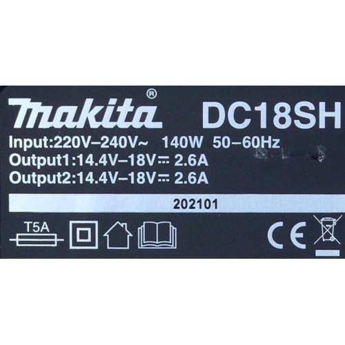 Makita DC18SH caricabatterie doppio standard LXT 14,4-18 V