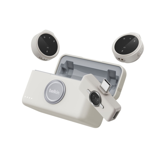 BELKIN STAGE DUAL CORDLESS MICROPHONE + CHA.CASE CTA003HQSA MOD. CTA003HQSA EAN 0745883930029