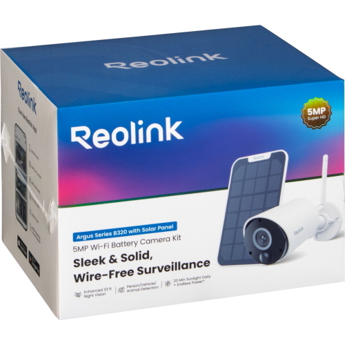 REOLINK ARGUS ECO B320 MIT SOLAR PANEL 5MP MOD. BWB5MP07SPW EAN 6978285033355