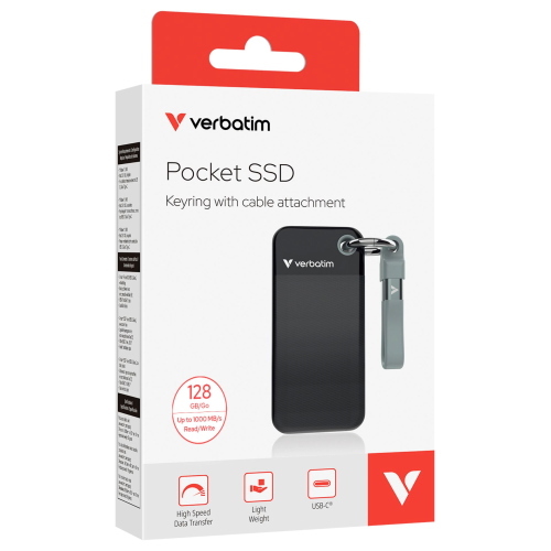 VERBATIM POCKET SSD 128BG BLACK/GREY USB 3.2 GEN 2 32432 MOD. 32432 EAN 0023942324324