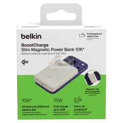 BELKIN BOOSTCHARGE SLIM 10000MAH MAG.PB/15W QI2 SAND BPD018HQSA MOD. BPD018HQSA EAN 0745883953417