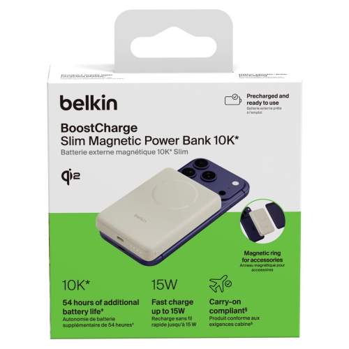 BELKIN BOOSTCHARGE SLIM 10000MAH MAG.PB/15W QI2 SAND BPD018HQSA MOD. BPD018HQSA EAN 0745883953417