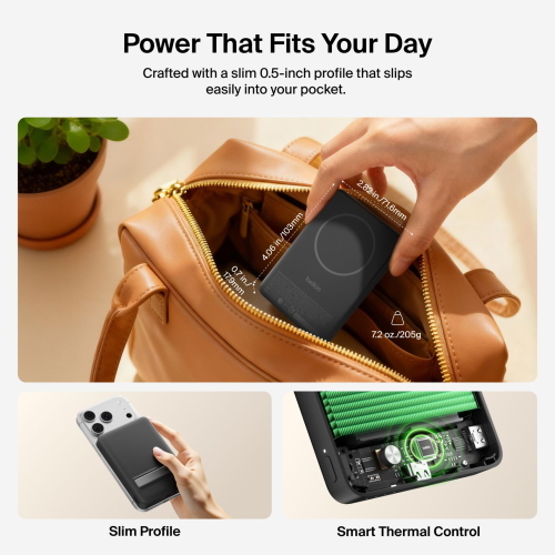 BELKIN BOOSTCHARGE SLIM 15W QI2 MAGN.PB SCHW.10000MAH BPD016HQBK MOD. BPD016HQBK EAN 0745883941704