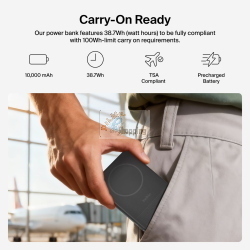 BELKIN BOOSTCHARGE SLIM 15W QI2 MAGN.PB SCHW.10000MAH BPD016HQBK MOD. BPD016HQBK EAN 0745883941704