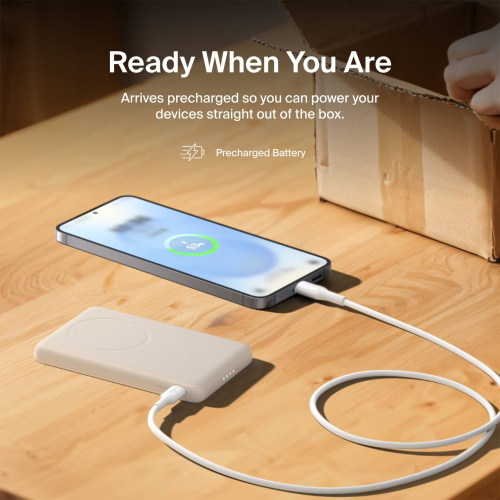 BELKIN BOOSTCHARGE SLIM 5000MAH MAG.POWERB. 7,5W SAND BPD020HQSA MOD. BPD020HQSA EAN 0745883953356