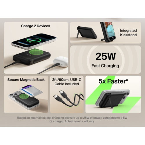 BELKIN ULTRACHARGE MAGN. POWERBK 10000MAH QI2 25W SW. BPD014HQBK MOD. BPD014HQBK EAN 0745883942992