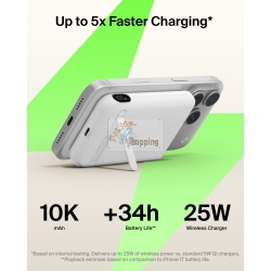 BELKIN ULTRACHARGE MAGN. POWERBK 10000MAH QI2 25W WS. BPD014HQWH MOD. BPD014HQWH EAN 0745883943012