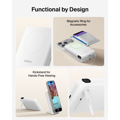 BELKIN ULTRACHARGE MAGN. POWERBK 10000MAH QI2 25W WS. BPD014HQWH MOD. BPD014HQWH EAN 0745883943012