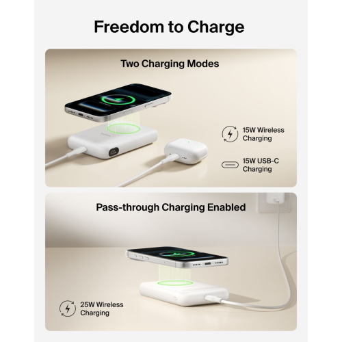 BELKIN ULTRACHARGE MAGN. POWERBK 10000MAH QI2 25W WS. BPD014HQWH MOD. BPD014HQWH EAN 0745883943012