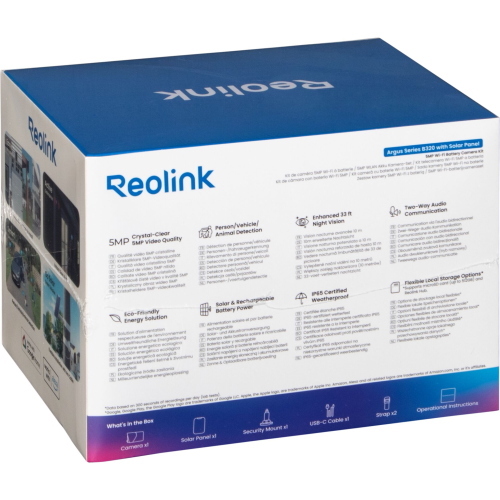 REOLINK ARGUS ECO B320 MIT SOLAR PANEL 5MP MOD. BWB5MP07SPW EAN 6978285033355