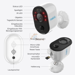 REOLINK HUB 1 + 2X ARGUS SERIES B310 AUÃŸENKAMERA MIT AKKU MOD. BWS2KC01128-2 EAN 6976930224783