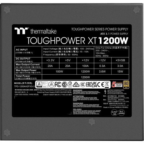 THERMALTAKE TOUGHPOWER XT 1200W MOD. PS-TPX-1200FNFAGE-1 EAN 4711658548122