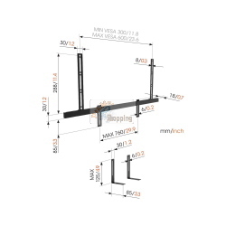 VOGELS SOUND 3550 NERO SUPPORTO SOUNDBAR PER TV MOD. 8153550 EAN 8712285343582