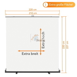 WALIMEX PRO ROLL-UP PANNELLO SFONDO 210X220CM BIANCO MOD. 1023210 EAN 4056929232103