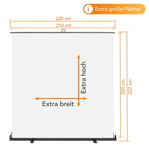 WALIMEX PRO ROLL-UP PANNELLO SFONDO 210X220CM BIANCO MOD. 1023210 EAN 4056929232103