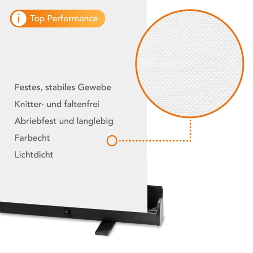 WALIMEX PRO ROLL-UP PANNELLO SFONDO 210X220CM BIANCO MOD. 1023210 EAN 4056929232103
