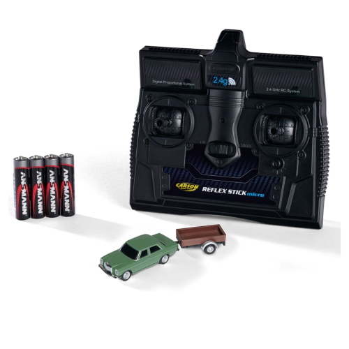 CARSON 1:87 M-B 200/8 CON RIMORCHIO 2,4G 100% RTR VERDE MOD. 500504169 EAN 4005299017711