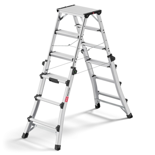 HAILO MASTER DTL100 SCALA TELESCOPICA DOPPIA 2X4-2X6 GRADINI MOD. 8655107 EAN 4007126235701