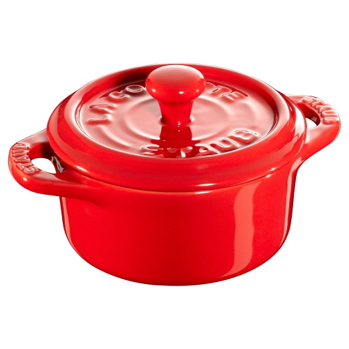 STAUB SET 4 MINI COCOTTE ROTONDE CERAMICA ROSSO CILIEGIA MOD. 1008677 EAN 3272340049958