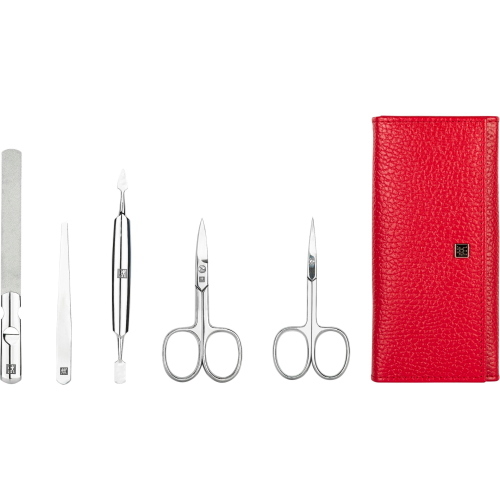 ZWILLING SET MANICURE PEDICURE 5 PEZZI PELLE ROSSA MOD. 97438-003-0 EAN 4009839493812