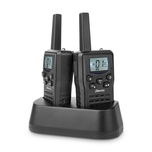 ALECTO SET 2 WALKIE TALKIE PORTATA 10 KM NERO MOD. FR200BK EAN 8711902102489