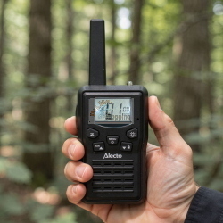 ALECTO SET 2 WALKIE TALKIE PORTATA 10 KM NERO MOD. FR200BK EAN 8711902102489