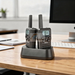 ALECTO SET 2 WALKIE TALKIE PORTATA 10 KM NERO MOD. FR200BK EAN 8711902102489