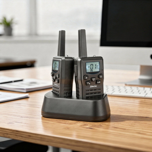ALECTO SET 2 WALKIE TALKIE PORTATA 10 KM NERO MOD. FR200BK EAN 8711902102489