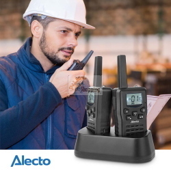 ALECTO SET 2 WALKIE TALKIE PORTATA 10 KM NERO MOD. FR200BK EAN 8711902102489