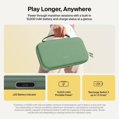 BELKIN CHARGING CASEPRO 10000MAH NINTENDO SWITCH2 SAGE ENA003HQSE MOD. ENA003HQSE EAN 0745883925520
