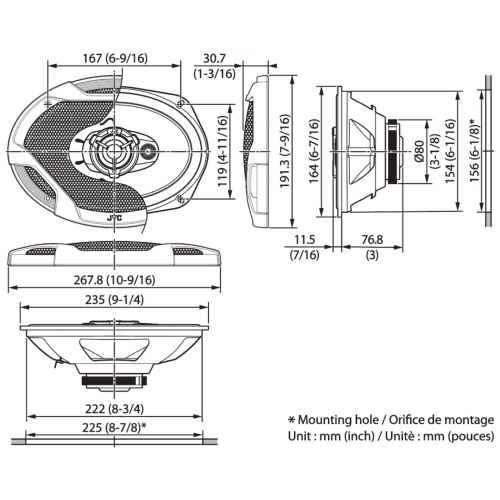 JVC CS-DR6932 ALTOPARLANTI COASSIALI 3 VIE 6X9 MOD. CSDR6932 EAN 4975769487866