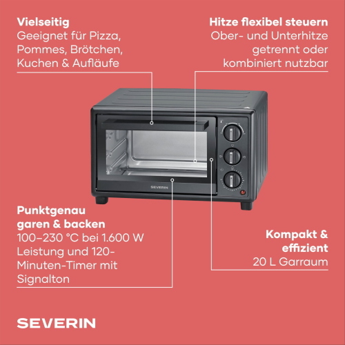 SEVERIN TO 2078 MINI FORNO E TOSTAPANE MOD. 2078 EAN 4008146049118