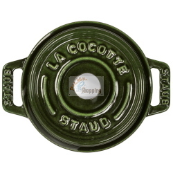STAUB MINI COCOTTE ROTONDA 10 CM VERDE BASILICO IN GHISA MOD. 1004193 EAN 3272341010858