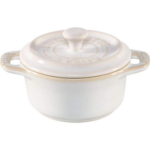STAUB SET 4 MINI COCOTTE ROTONDE CERAMICA AVORIO MOD. 1008680 EAN 3272340049989