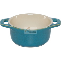 STAUB SET 4 MINI COCOTTE ROTONDE CERAMICA TURCHESE ANTICO MOD. 1008678 EAN 3272340049965