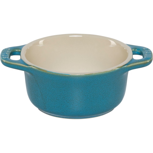 STAUB SET 4 MINI COCOTTE ROTONDE CERAMICA TURCHESE ANTICO MOD. 1008678 EAN 3272340049965